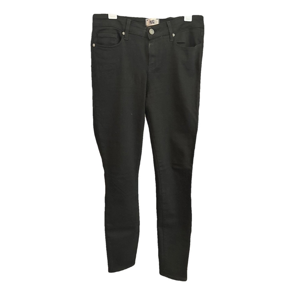 PAIGE Black Skinny Jeans with Sophisticated Texture